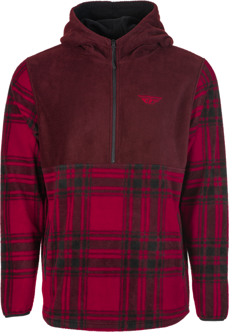 Fly Racing 354-0022L Fly Racing Fly Half Zip Pullover Hoodie Red Plaid Lg 354-0022L
