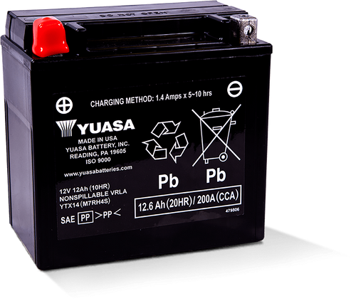 YUASA YUAM7RH4S Yuasa Battery Ytx14 Sealed Factory Activated Yuam7Rh4S