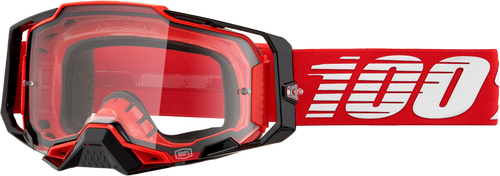 100% Armega Goggle Red Clear Lens 50004-00033