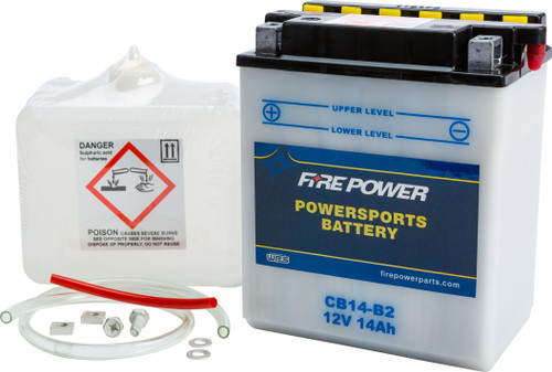 Fire Power Battery W/Acid Cb14-B2 12V Heavy Duty Cb14-B2 Fire Power Battery W/Acid Cb14-B2 12V Heavy Duty Cb14-B2