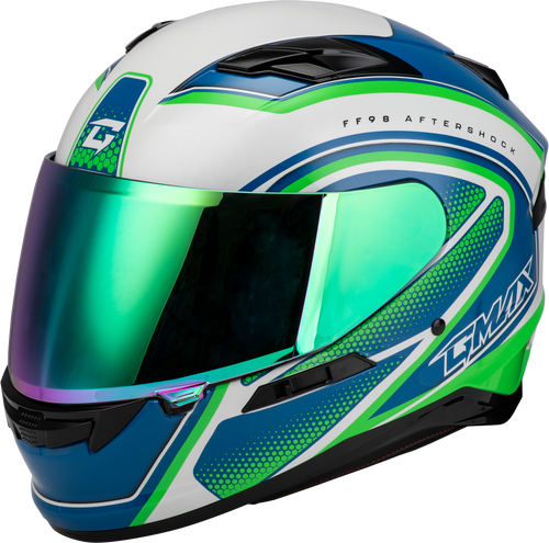 Gmax F1984796-DOT Gmax Ff-98 Aftershock Helmet White/Neon Green Lg F1984796-Dot