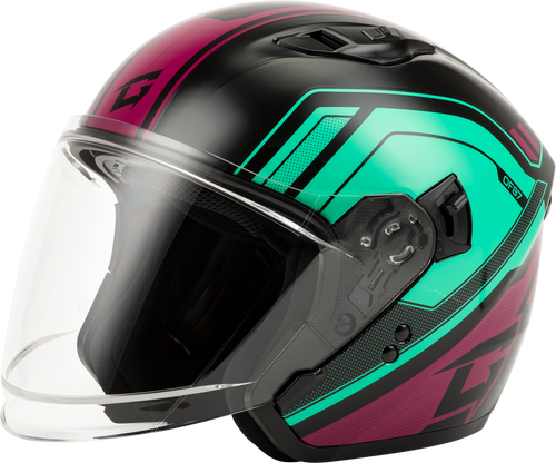 Gmax Of-87 Duke Helmet Black/Aqua/Coral Lg O12871176
