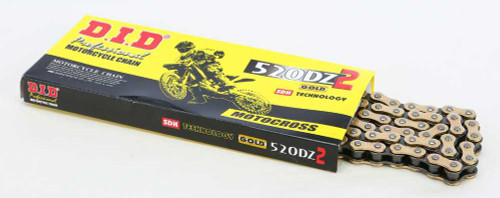 D.I.D 520DZ2X120RB D.I.D Hi-Performance 520Dz2-120 Racing Chain Gold 520Dz2X120Rb