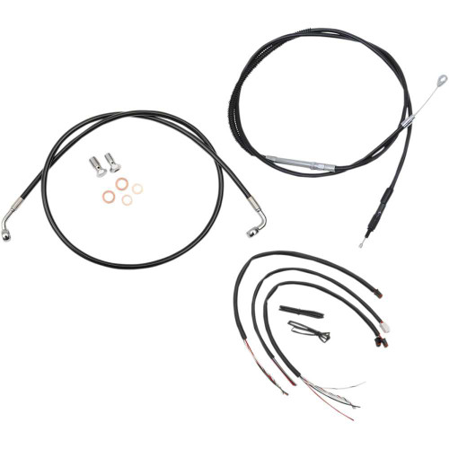 LA CHOPPERS LA8153KT213B La Choppers Handlebar Cable/Brake Line Kit - Complete - 12" - 14" Handlebars - Black Vinyl La-8153Kt2-13B