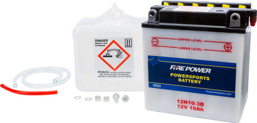 Fire Power 12N10-3B Fire Power Battery W/Acid 12N10-3B 12V 12N10-3B