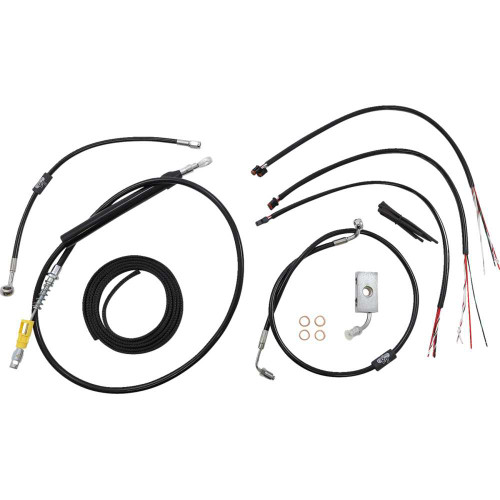 LA CHOPPERS LA8155KT216B La Choppers Handlebar Cable/Brake Line Kit - Quick Connect - Complete - 15" - 17" Handlebars - Black La-8155Kt2-16B