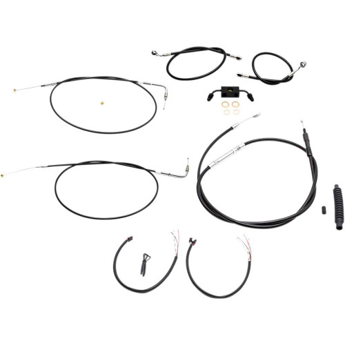 LA CHOPPERS LA8211KT213B La Choppers Handlebar Cable/Brake Line Kit - Complete - 12" - 14" Handlebars - Black Vinyl La-8211Kt2-13B