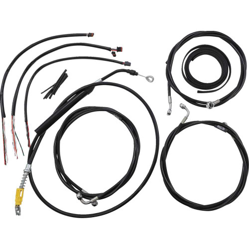 LA CHOPPERS LA8056KT216B La Choppers Handlebar Cable/Brake Line Kit - Complete - 15" - 17" Handlebars - Black Vinyl La-8056Kt2-16B