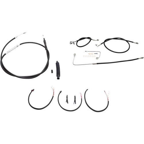 LA CHOPPERS LA8151KT2B08B La Choppers Handlebar Cable/Brake Line Kit - Complete - Mini Handlebars - Black Vinyl La-8151Kt2B-08B