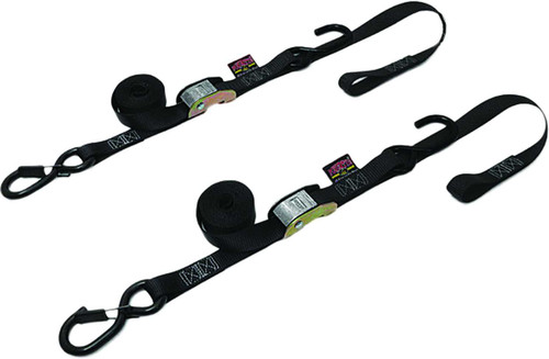 Powertye 29622-S Powertye Tie-Down Cam Sec Hook Soft-Tye 1.5"X6' Black/Black Pair 29622-S