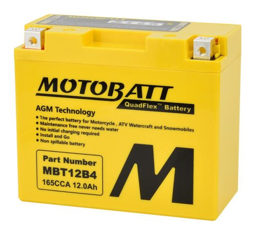 MOTOBATT MBT12B4 Motobatt Battery Mbt12B4 Sealed Factory Activated Mbt12B4