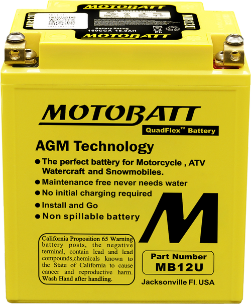 MOTOBATT MB12U Motobatt Battery Mb12U Sealed Factory Activated Mb12U