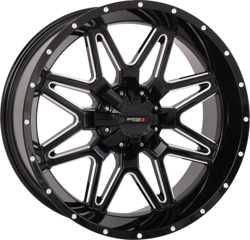 System 3 20S3-7435 System 3 St7 Wheel 20X9 5+4 (0Mm) 4/137 & 4/156 Gloss Blk Milled 20S3-7435