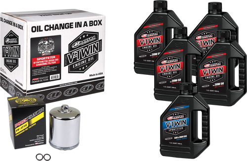 Maxima 90-119015PC Maxima V-Twin Syn Oil Change Kit Xl Chrome Filer 90-119015Pc