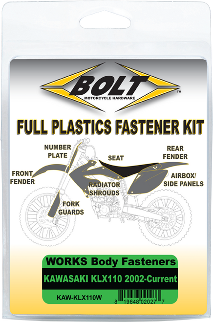 BOLT KAW-KLX110W Bolt Body Work Fastener Kit Kaw-Klx110W