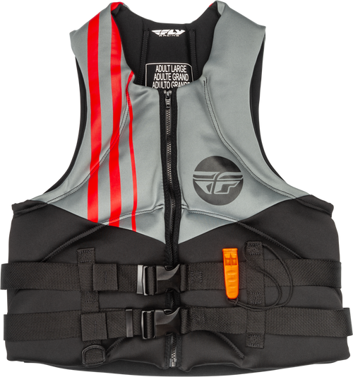 Fly Racing Neoprene Flotation Vest Black/Grey/Red Sm 221-30400S