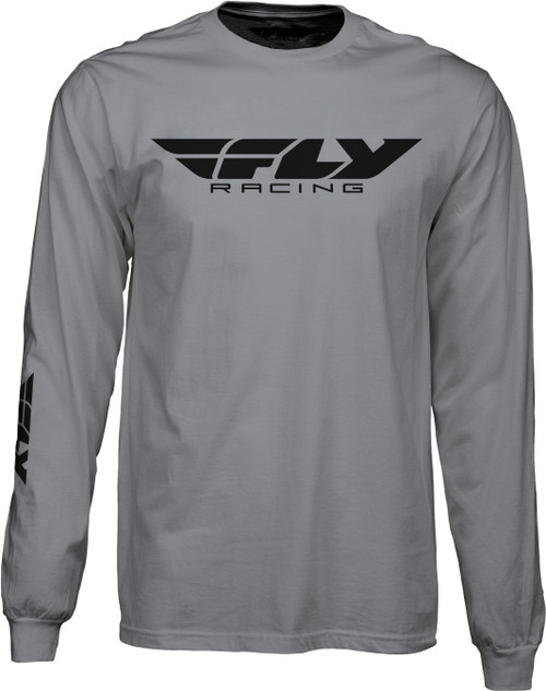 Fly Racing Fly Corporate L/S Tee Grey Lg 352-4146L