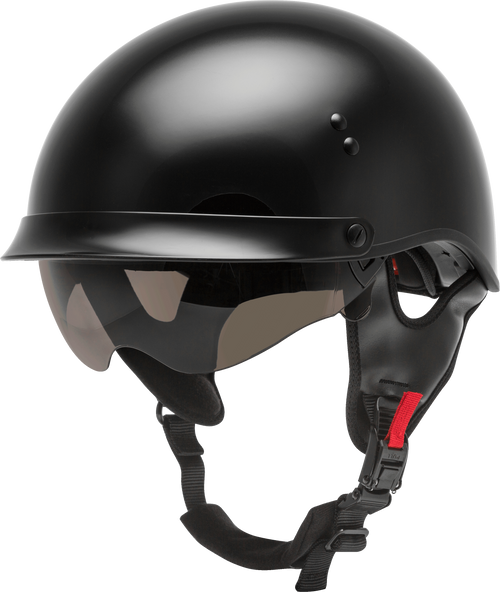 Gmax H9650028 Gmax Hh-65 Half Helmet Full Dressed Black 2X H9650028