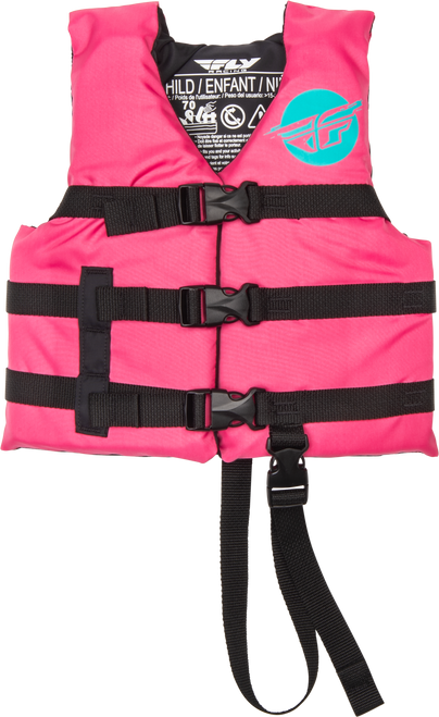 Fly Racing 221-30320 Fly Racing Child Flotation Vest Neon Pink/Teal 221-30320
