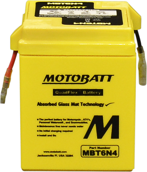 MOTOBATT MBT6N4 Motobatt Battery Mbt6N4 Sealed Factory Activated Mbt6N4
