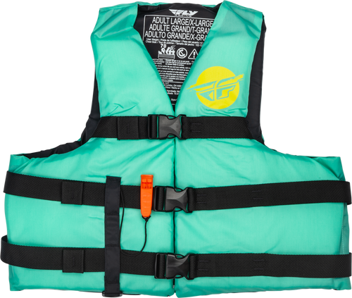Fly Racing 221-304122X Fly Racing Nylon Flotation Vest Seafoam Green/Yellow 2X 221-304122X