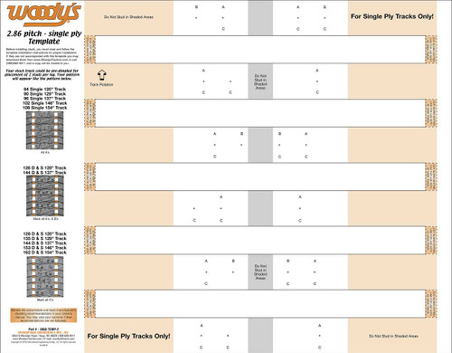 Woodys 286S-TEMP-2 Woodys Stud Template 2.86" Single Ply 286S-Temp-2