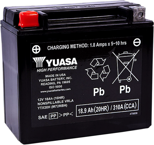 YUASA YUAM72RBH Yuasa Battery Ytx20H Sealed Factory Activated Yuam72Rbh