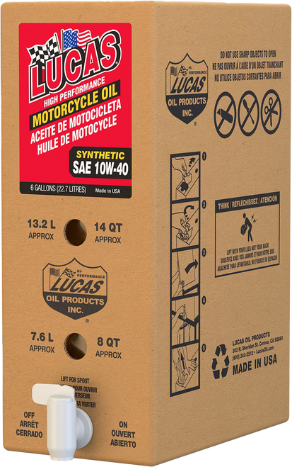 Lucas 18040 Lucas Synthetic High Performance Oil 10W40 6Gal Bib 18040