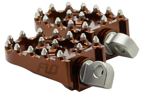 Flo Motorsports Moto Style Footpeg Set Bronze 2"X3.125" Fpeg-800Brz