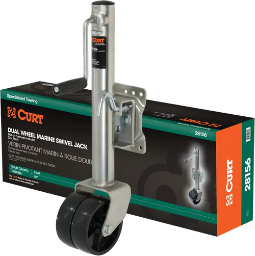 Curt Marine Jack W/ Dual 6" Wheels 1 500 Lbs  10" Travel 28156 Curt Marine Jack W/ Dual 6" Wheels 1 500 Lbs  10" Travel 28156