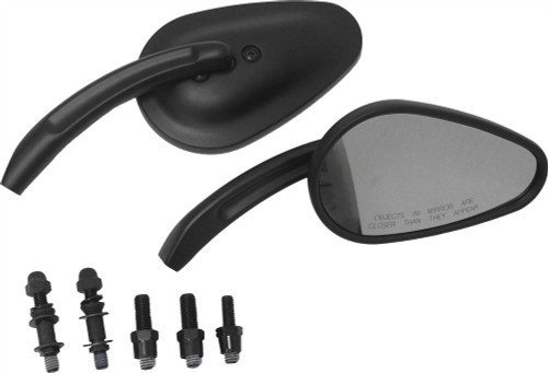 Harddrive Mirrors Black Tapered Black 18-159 Harddrive Mirrors Black Tapered Black 18-159