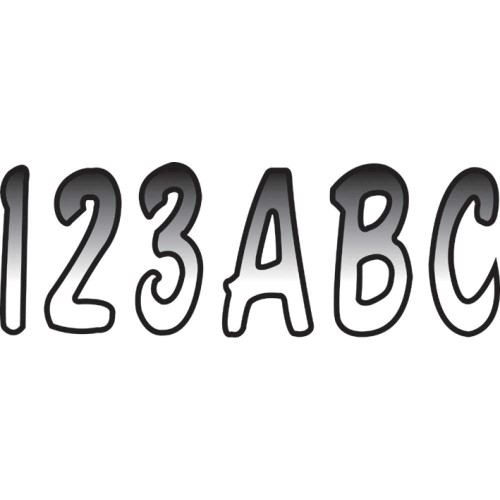HARDLINE WHBKG200 Hardline I.D. Sticker Kit - 200 Series - White/Black Gradation Whbkg200