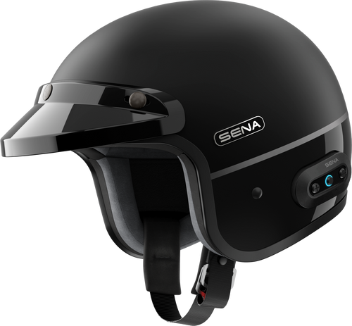Sena Surge Open Face Helmet W/Mesh Matte Black/Glossy Black Xl Surge-Mbgb0Xl3