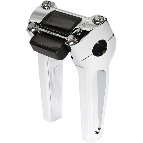 THRASHIN SUPPLY CO. TSC60253 Thrashin Supply Co. Risers - Straight - 6" - Gauge Cutout - Chrome Tsc-6025-3