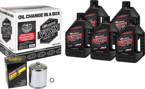 Maxima V-Twin Syn Quick Change Kit M8 Chrome Filer 90-129015Pc