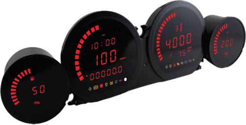 Koso BA064921 Koso 4 Piece Red Led Gauges `14-22 Flht Flhx Fltr Ba064921