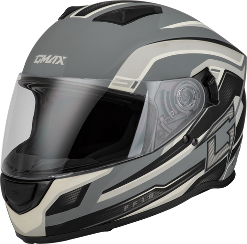 Gmax Ff-18 Drift Helmet Matte Grey/Silver/Black Lg F1181816