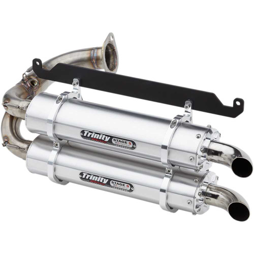 TRINITY RACING TR4169S Trinity Racing Stage 5 Slip-On Dual Muffler - Brushed Aluminum Tr-4169S