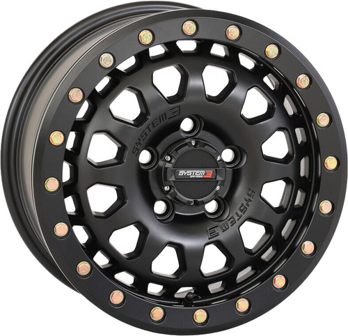 System 3 Sb6 Bl Wheel 15X7  4+3 (+10Mm) 5/4.5 Matte Black 15S3-6544
