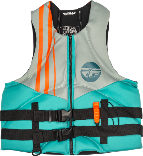 Fly Racing 221-30403XS Fly Racing Neoprene Flotation Vest Teal/Grey/Orange Xs 221-30403Xs