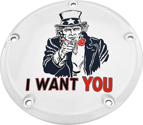 Custom Engraving PATR10-12 Custom Engraving 7 Tc Derby Cover Uncle Sam Chrome Patr10-12