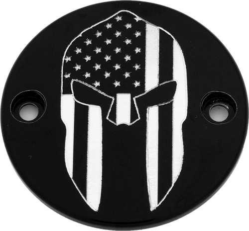 Custom Engraving M8 Timer Cover Spartain Black Patr20-63Bg