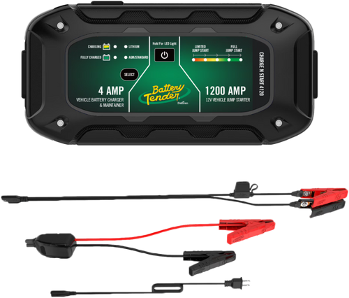 Battery Tender Chargenstart 4Amp Btry Charger & 1200 Amp Jump Starter 030-7020-Wh