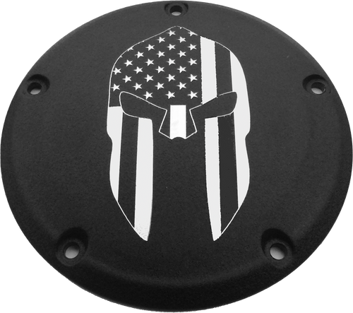 Custom Engraving 6   M8 Softail Derby Cover Spartain Black Patr20-67Bg