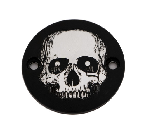 Custom Engraving M8 Timer Cover Skull Black Skul33-63Bg