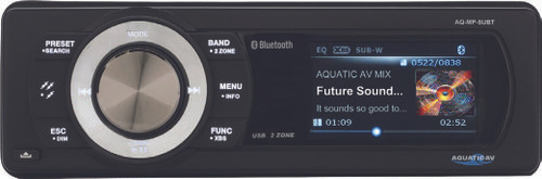 Aquatic Av Bluetooth Usb/Mp3 Media Player Universal Hardwire Aq-Mp-5Ubt-S