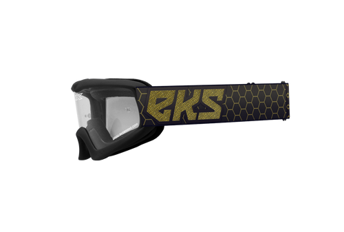 Eks Brand Xgrom Youth Goggle Black/Gold Metallic Clear 067-30350