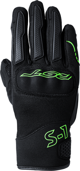 Rst 103182NEO-10 Rst S1 Mesh Ce Glove Black/Neon Green Lg 103182Neo-10