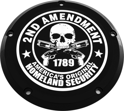 Custom Engraving 7   M8 Flt/Flh Derby Cover 2A Black Patr19-46Bg