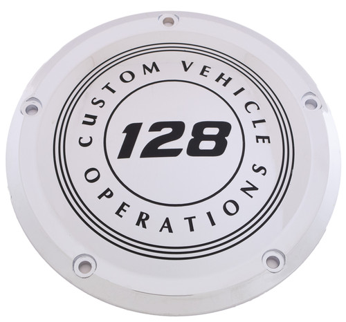 Custom Engraving 7   M8 Flt/Flh Derby Cover 128 Cvo Chrome 128-10-46
